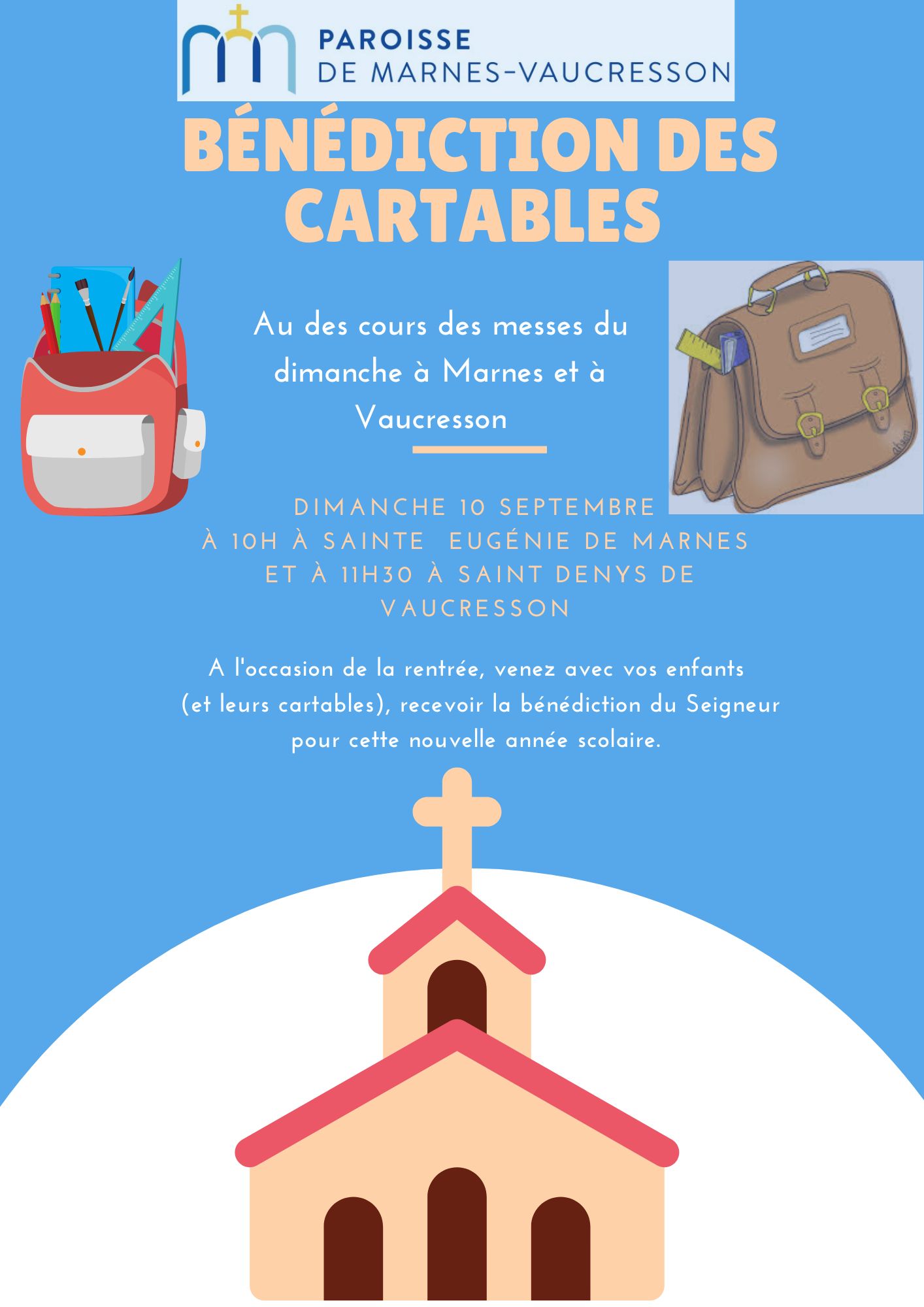 Page De Garde Catechisme Bénédiction des cartables